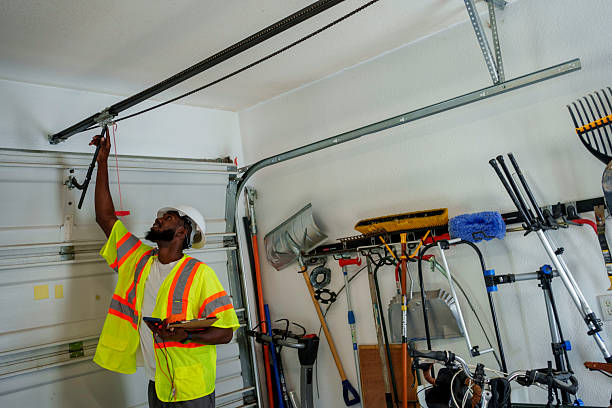 Professional Garage Door Panel Replacement technician working in Downs, IL
